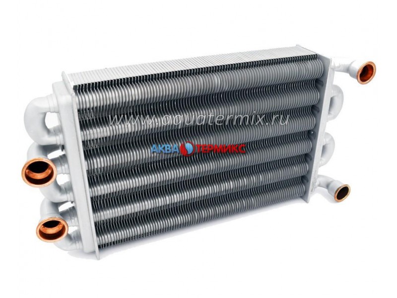 Теплообменник битермический Valmex для Ariston Egis 24 CF, Egis 24 FF до 2008 года (65105094)